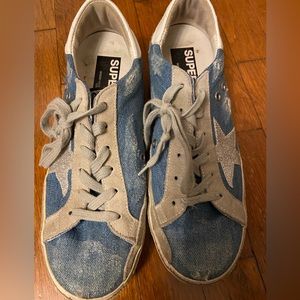 Golden Goose sneakers distressed denim size 9